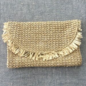Beachly Woven Tan Clutch Bag